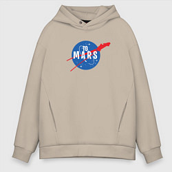 Толстовка оверсайз мужская Elon Musk: To Mars, цвет: миндальный