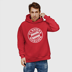 Толстовка оверсайз мужская FC Bayern Munchen, цвет: красный — фото 2