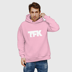 Толстовка оверсайз мужская TFK: White Logo, цвет: светло-розовый — фото 2