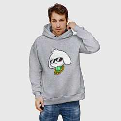 Толстовка оверсайз мужская Undertale: Asriel SWAG, цвет: меланж — фото 2