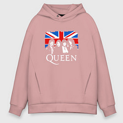 Толстовка оверсайз мужская Queen UK, цвет: пыльно-розовый