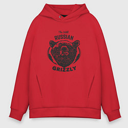 Толстовка оверсайз мужская Russian Grizzly, цвет: красный
