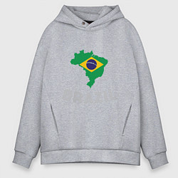 Толстовка оверсайз мужская Brazil Country, цвет: меланж