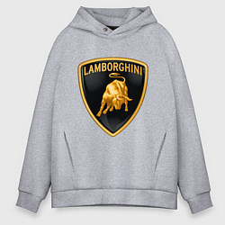 Толстовка оверсайз мужская Lamborghini logo, цвет: меланж