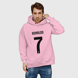 Толстовка оверсайз мужская RONALDO 7, цвет: светло-розовый — фото 2