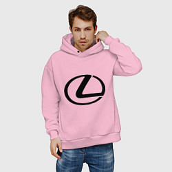 Толстовка оверсайз мужская Logo lexus, цвет: светло-розовый — фото 2