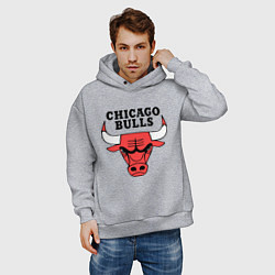 Толстовка оверсайз мужская Chicago Bulls, цвет: меланж — фото 2