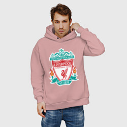 Толстовка оверсайз мужская Liverpool FC, цвет: пыльно-розовый — фото 2