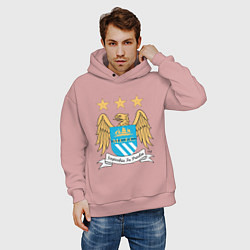 Толстовка оверсайз мужская Manchester City FC, цвет: пыльно-розовый — фото 2