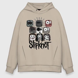 Мужское худи оверсайз Slipknot Masks