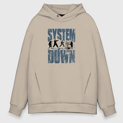 Мужское худи оверсайз System of a Down большое лого