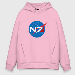 Толстовка оверсайз мужская NASA N7, цвет: светло-розовый
