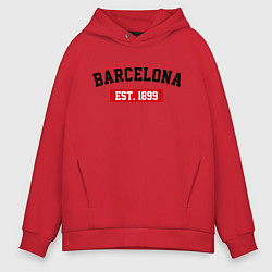 Толстовка оверсайз мужская FC Barcelona Est. 1899, цвет: красный