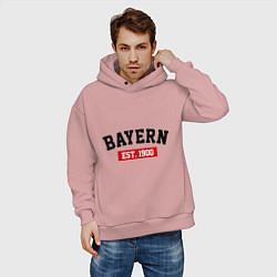 Толстовка оверсайз мужская FC Bayern Est. 1900, цвет: пыльно-розовый — фото 2