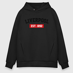 Толстовка оверсайз мужская FC Liverpool Est. 1892, цвет: черный