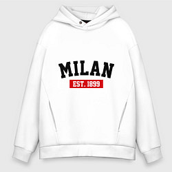 Толстовка оверсайз мужская FC Milan Est. 1899, цвет: белый