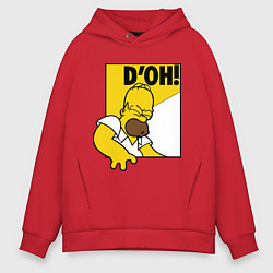 Толстовка оверсайз мужская Homer D'OH!, цвет: красный