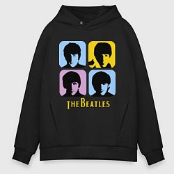 Толстовка оверсайз мужская The Beatles: pop-art, цвет: черный