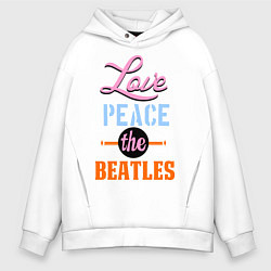 Мужское худи оверсайз Love peace the Beatles