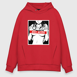 Толстовка оверсайз мужская Waifu Material, цвет: красный