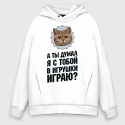 Мужское худи оверсайз Я с тобой в игрушки играю?