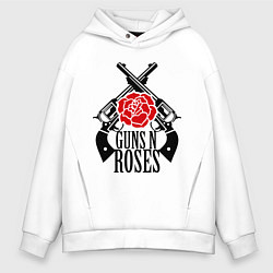 Толстовка оверсайз мужская Guns n Roses: guns, цвет: белый