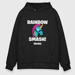 Толстовка оверсайз мужская Rainbow Smash, цвет: черный