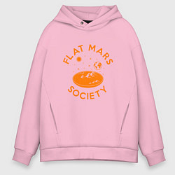 Толстовка оверсайз мужская Flat Mars Society, цвет: светло-розовый