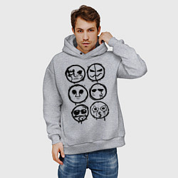Толстовка оверсайз мужская HU Masks, цвет: меланж — фото 2