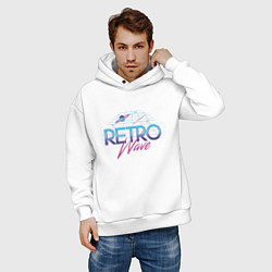 Толстовка оверсайз мужская Retrowave Spacetraveling, цвет: белый — фото 2