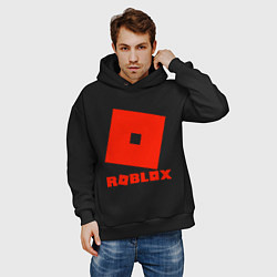 Толстовка оверсайз мужская Roblox Logo, цвет: черный — фото 2