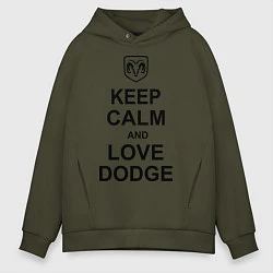 Мужское худи оверсайз Keep Calm & Love Dodge