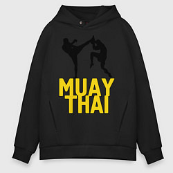 Толстовка оверсайз мужская Muay Thai, цвет: черный