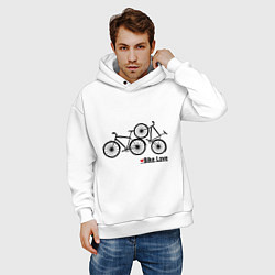 Толстовка оверсайз мужская Bike Love, цвет: белый — фото 2