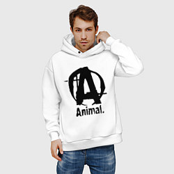 Толстовка оверсайз мужская Animal Logo, цвет: белый — фото 2