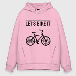 Толстовка оверсайз мужская Lets bike it, цвет: светло-розовый