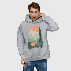 Толстовка оверсайз мужская Wood Adventure, цвет: меланж — фото 2