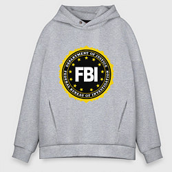 Толстовка оверсайз мужская FBI Departament, цвет: меланж