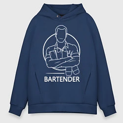 Толстовка оверсайз мужская Bartender, цвет: тёмно-синий