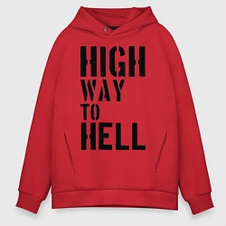 Мужское худи оверсайз High way to hell