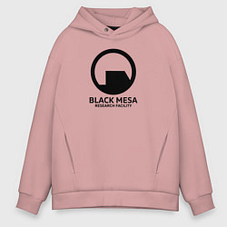 Толстовка оверсайз мужская Black Mesa: Research Facility, цвет: пыльно-розовый