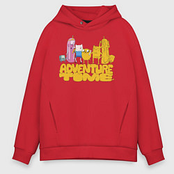 Толстовка оверсайз мужская Adventure time, цвет: красный