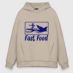 Мужское худи оверсайз Shark fast food