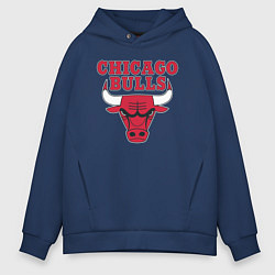 Толстовка оверсайз мужская CHICAGO BULLS, цвет: тёмно-синий