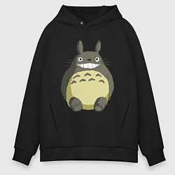 Толстовка оверсайз мужская Тоторо, цвет: черный