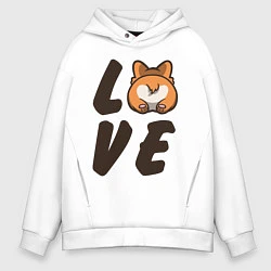 Мужское худи оверсайз Love Corgi