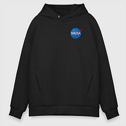 Толстовка оверсайз мужская NASA, цвет: черный
