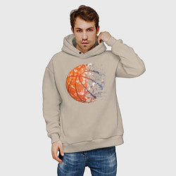 Толстовка оверсайз мужская BasketBall, цвет: миндальный — фото 2