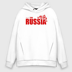 Толстовка оверсайз мужская Russia, цвет: белый