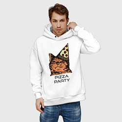 Толстовка оверсайз мужская PIZZA PARTY, цвет: белый — фото 2